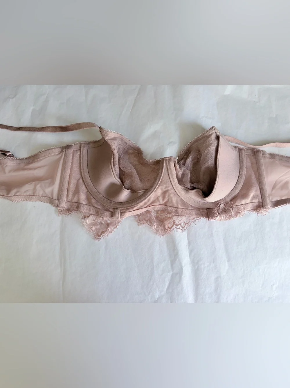 Victoria's Secret Mauve Lace-Edged Hook-Back Bra Size 34C